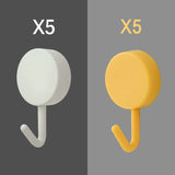 10 Pack Self-Adhesive Hooks - Strong Wall Hooks No Drilling