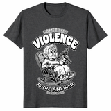 Sometimes violence is the answer funny grandma shirt in dark heather grey – dark humor tee