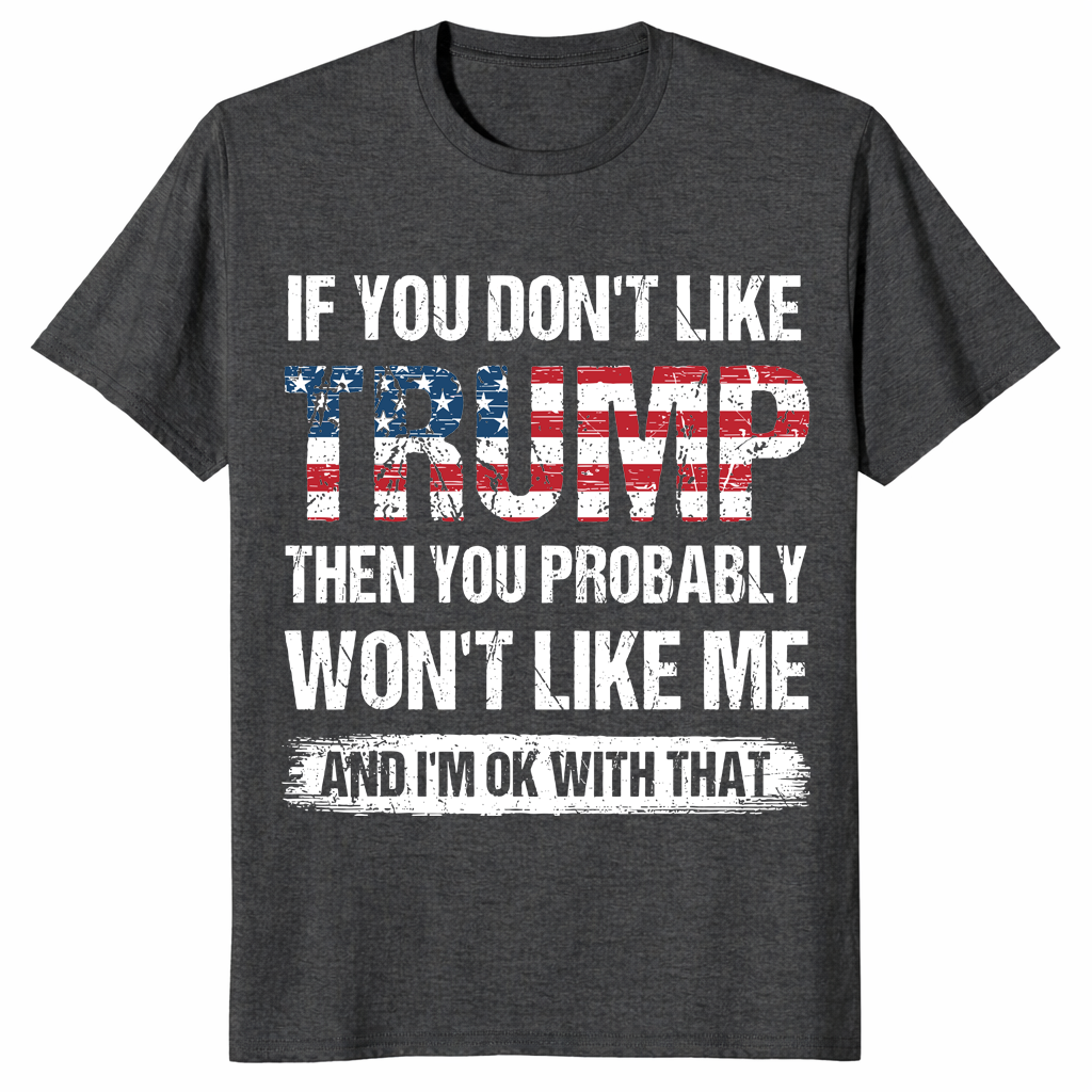 Dark heather grey Trump supporter shirt - Conservative Republican political apparel for MAGA supporters