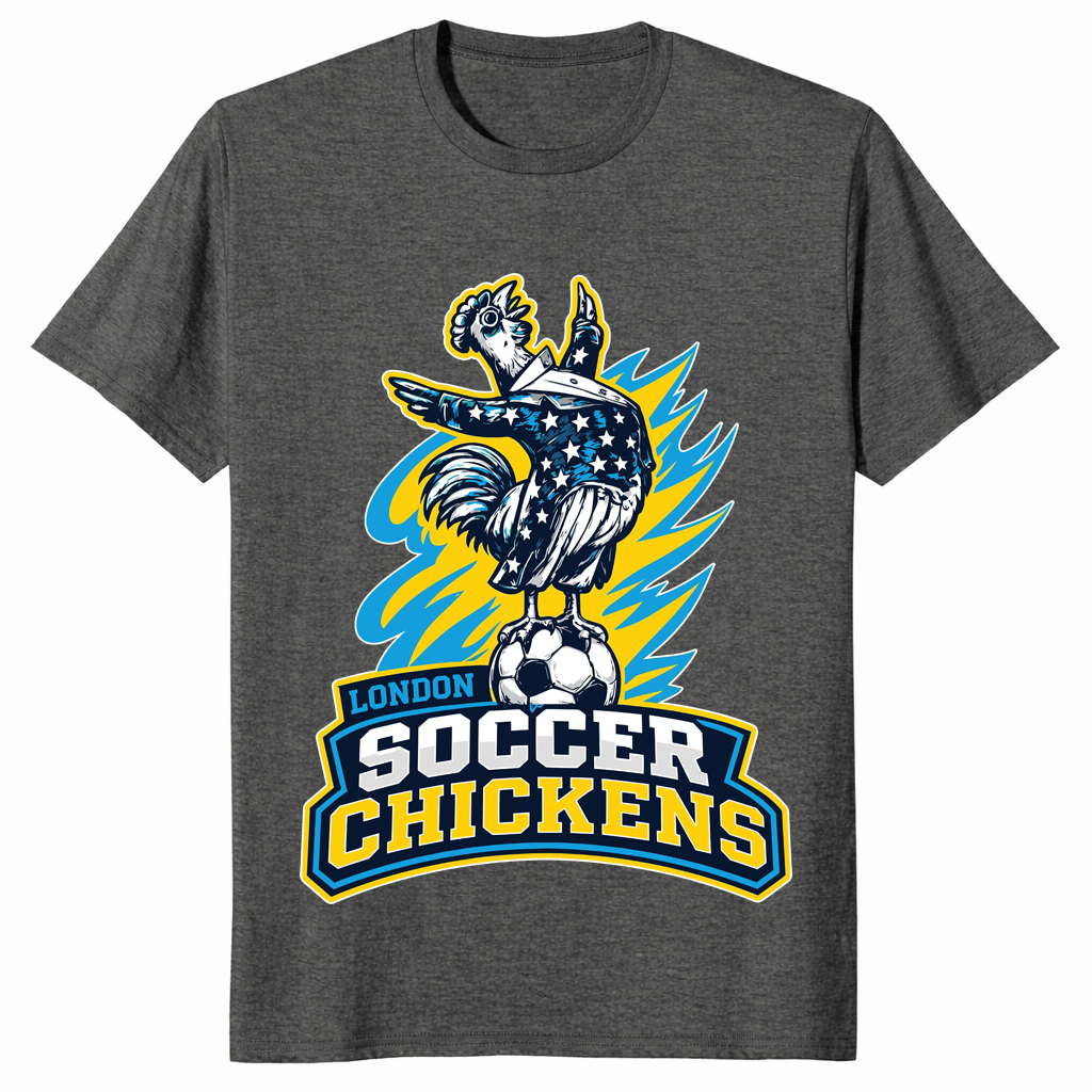 Ultimate soccer awesomeness shirt in dark heather – funny soccer fan graphic tee