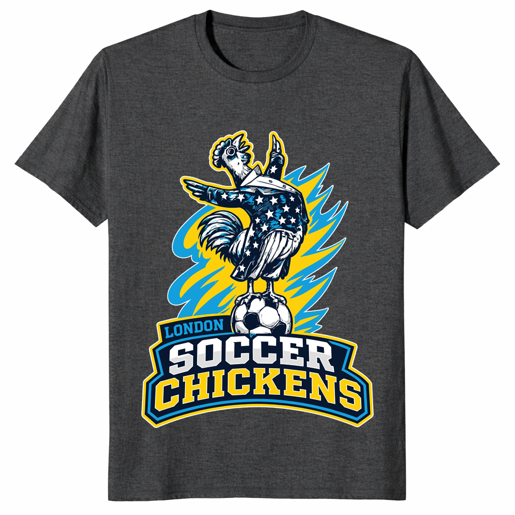 Ultimate soccer awesomeness shirt in dark heather grey – funny soccer fan graphic tee
