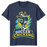 Ultimate soccer awesomeness shirt in heather navy – funny soccer fan graphic tee