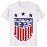 Ultimate soccer awesomeness shirt in ice grey – funny soccer fan graphic tee
