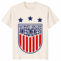 Ultimate soccer awesomeness shirt in natural – funny soccer fan graphic tee