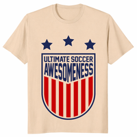 Ultimate soccer awesomeness shirt in sand – funny soccer fan graphic tee
