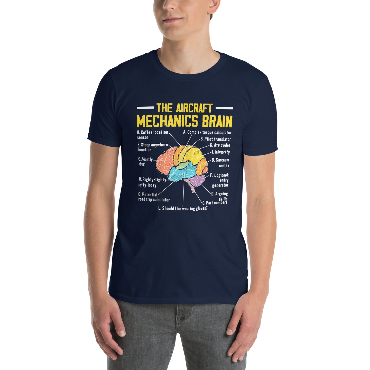 The Aircraft Mechanic Brain Shirt - Aviation Gift - Cuccico Design