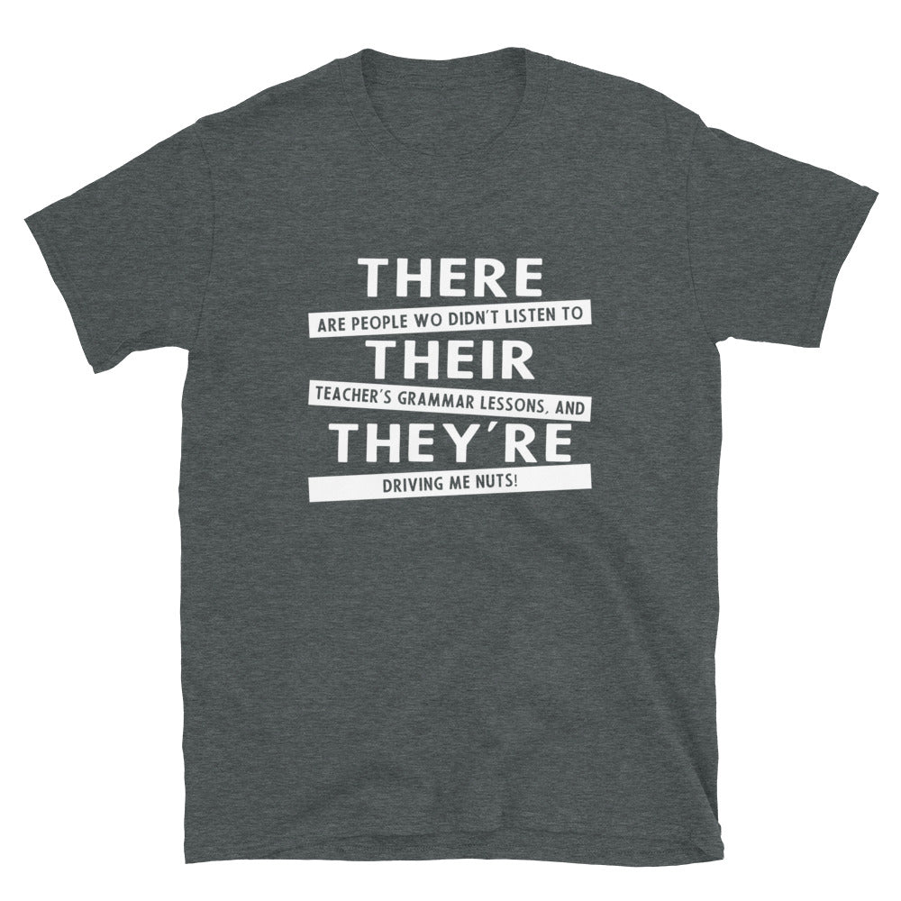 Funny English Grammar T-Shirt - There Their They're Tee - Cuccico Design