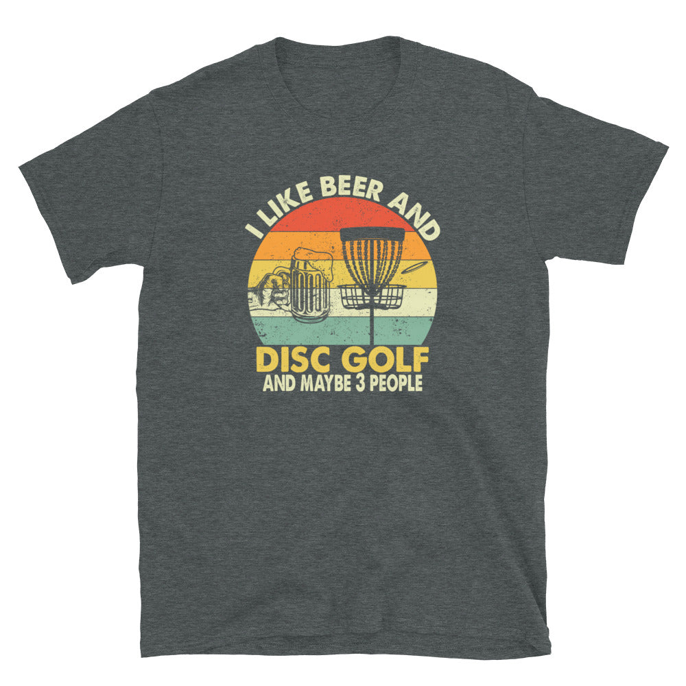I Like Beer & Disc Golf T-Shirt - Funny Unisex Tee - Cuccico Design