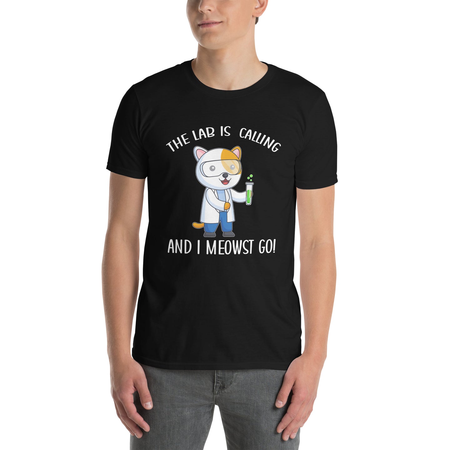 Funny Lab Cat T-Shirt - Chemistry & Science Shirt - Cuccico Design