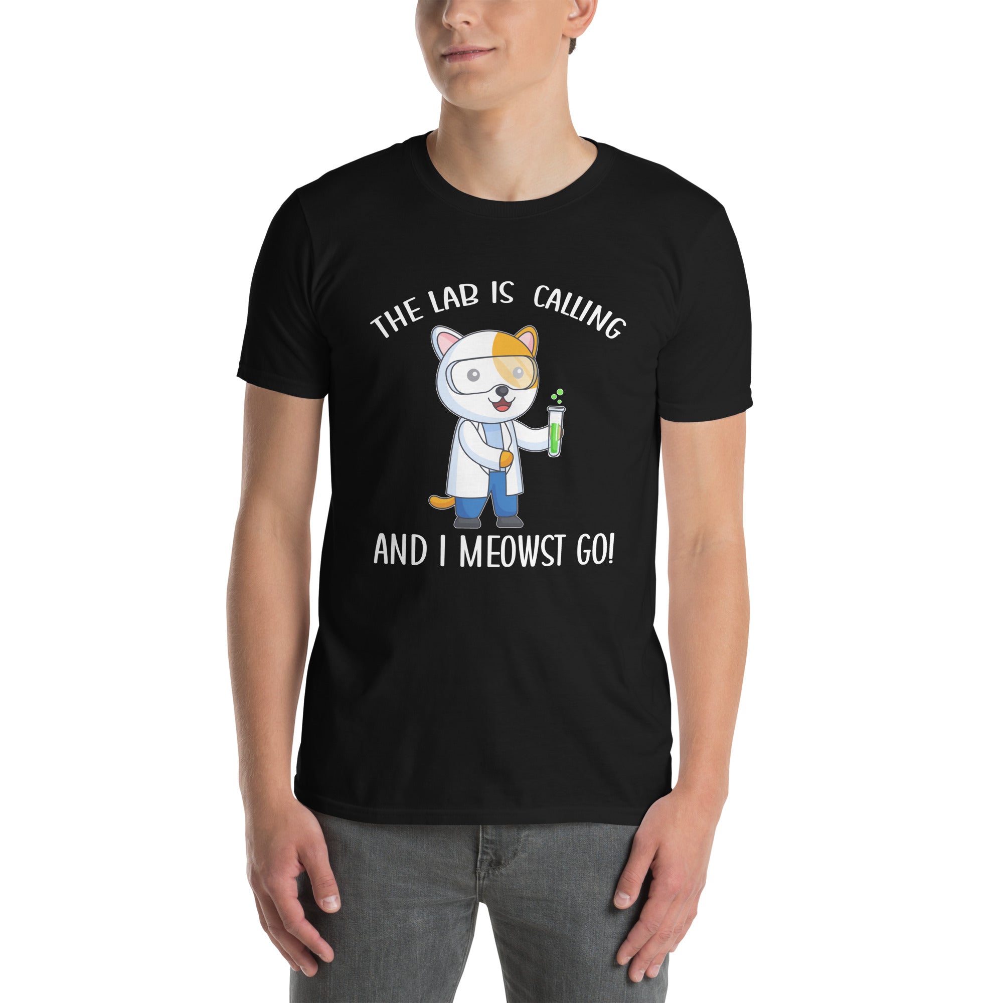 Funny Lab Cat T-Shirt - Chemistry & Science Shirt - Cuccico Design