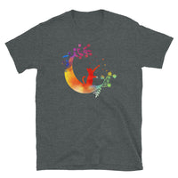 Cat Moon Flower Art Unisex T-Shirt | Nature Design - Cuccico Design