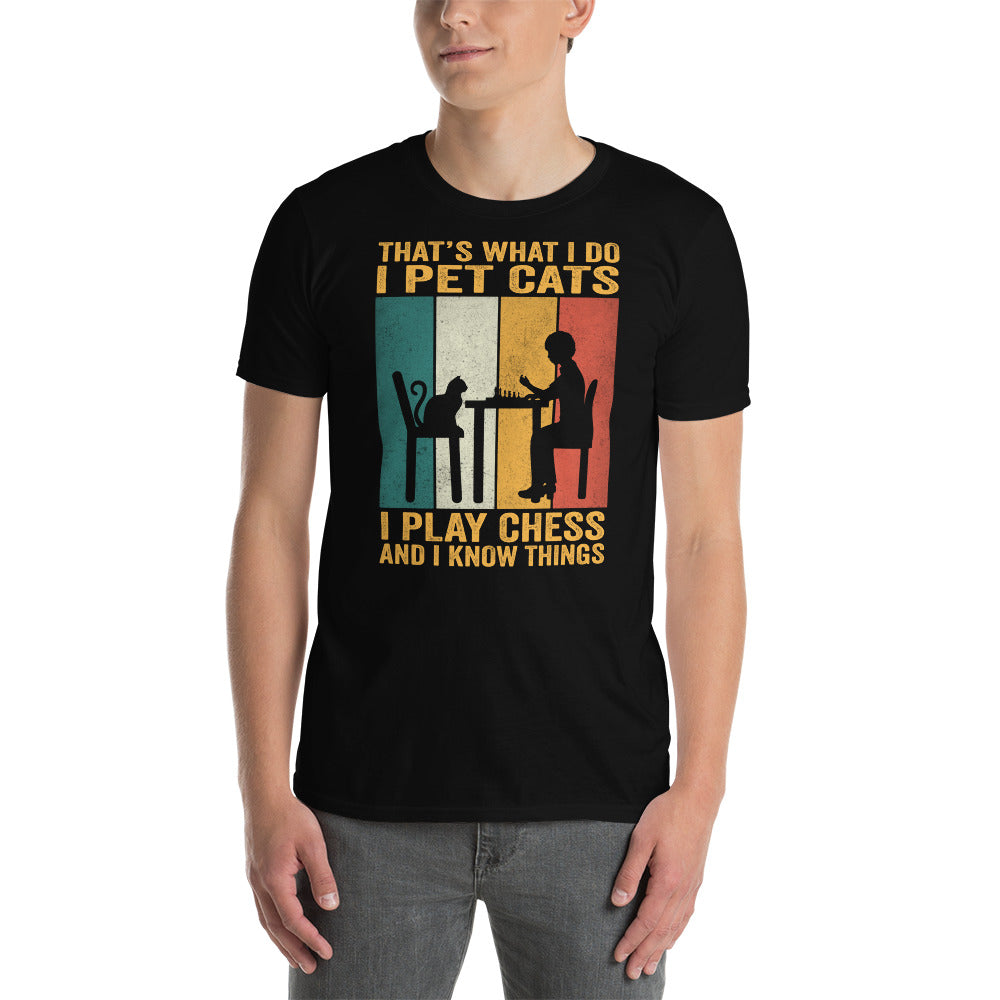 Chess Player Cat Lover T-Shirt | Funny Pet Cats Play Chess Shirt - Cuccico Design