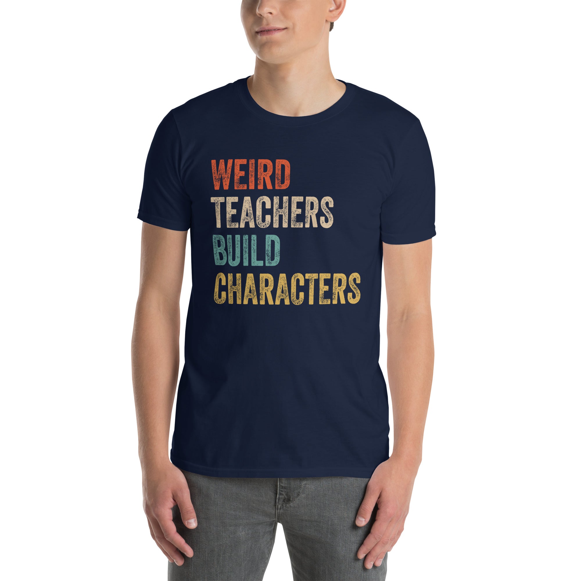 Funny Teacher T-Shirt: Weird Teachers Build Character Quote - Cuccico Design