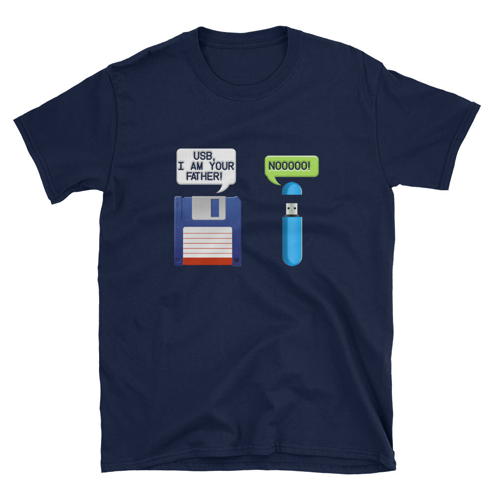 Funny Tech T-Shirt | USB Floppy Disk 'I am Your Father' - Cuccico Design