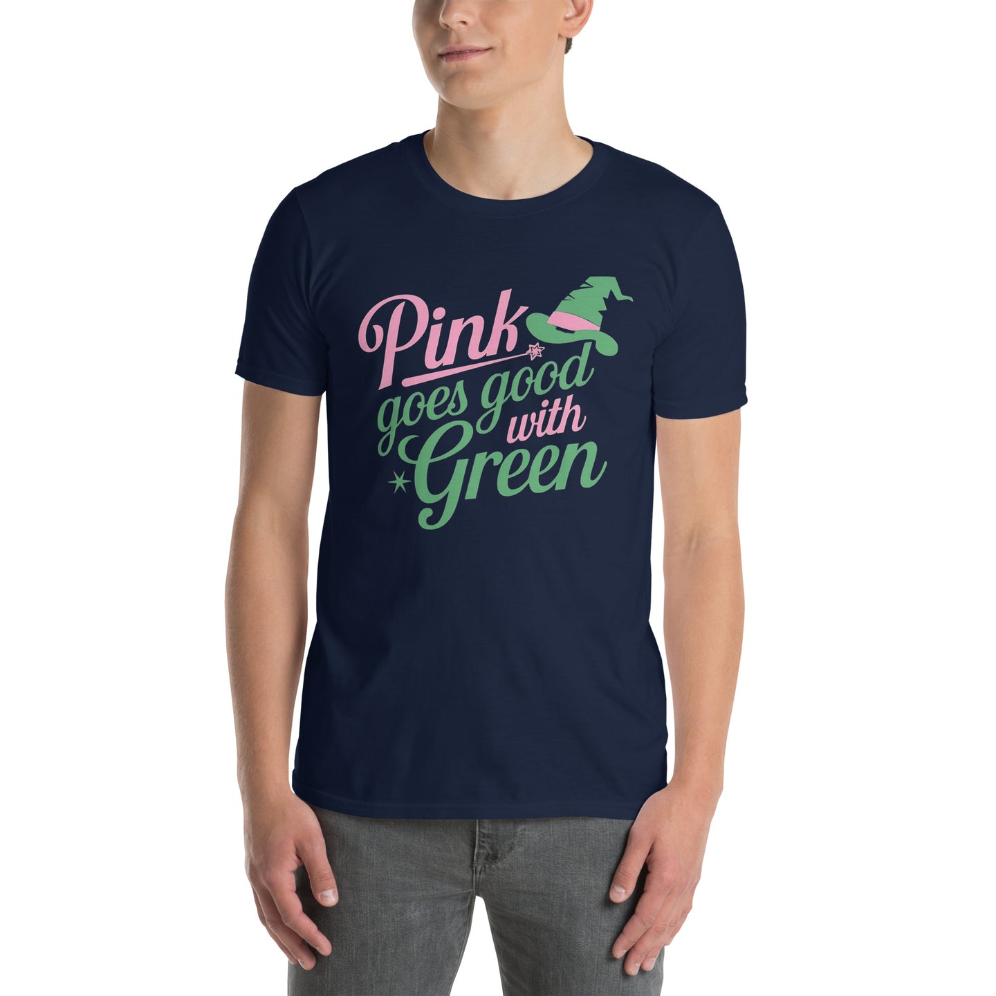 Pink and Green T-Shirt - Soft & Durable Cotton Tee - Cuccico Design