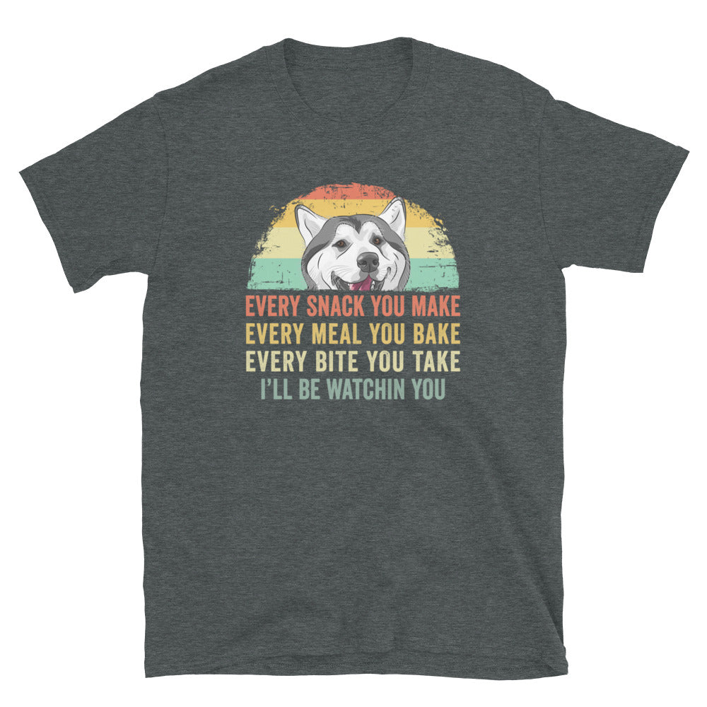 Funny Siberian Husky T-Shirt | Every Snack Every Meal - Cuccico Design