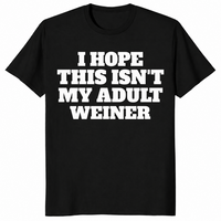 Adult weiner shirt in black, funny adulting pun tee