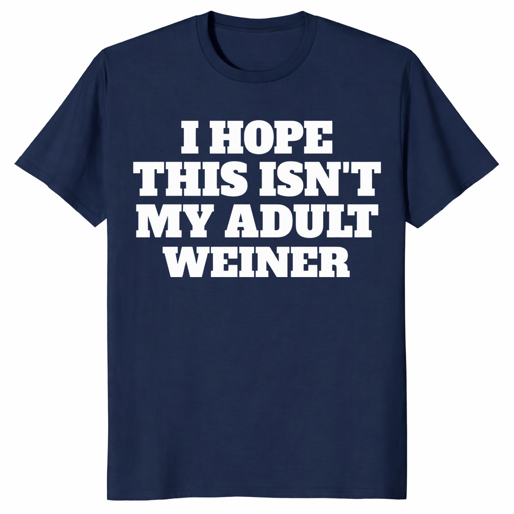 Adult weiner shirt in navy, funny adulting pun tee