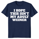 Adult weiner shirt in navy, funny adulting pun tee