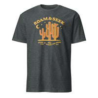 Dark Heather Adventure Travel shirt featuring Home Is Where You Hang Your Hat by Cuccico