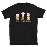 Funny Rock Paper Scissors Cat T-Shirt | Cute Paw Design - Cuccico Design