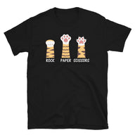 Funny Rock Paper Scissors Cat T-Shirt | Cute Paw Design - Cuccico Design