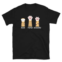 Funny Rock Paper Scissors Cat T-Shirt | Cute Paw Design - Cuccico Design