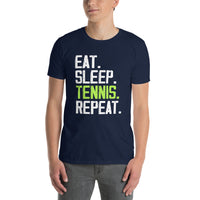 Eat Sleep Tennis Repeat T-Shirt | Funny Tennis Shirt - Cuccico Design