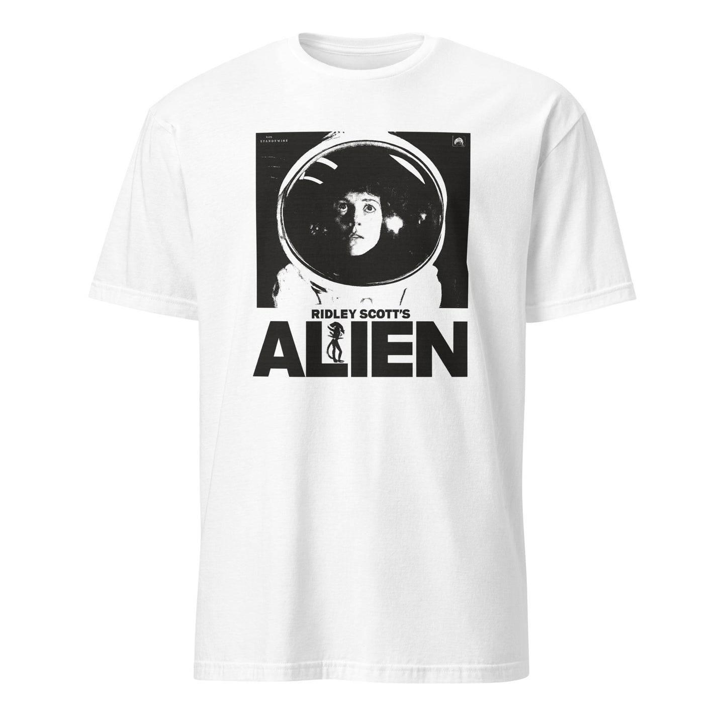 Alien Movie Shirt 1979 design on white sci-fi graphic tee by Cuccico