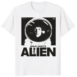 Alien Movie Shirt 1979 design on white sci-fi graphic tee by Cuccico