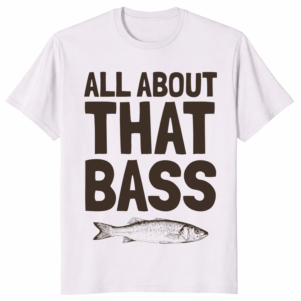 All About That Bass fishing shirt in ice grey