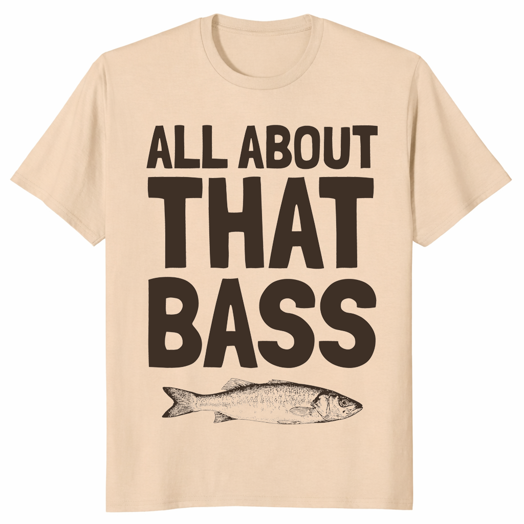 All About That Bass fishing shirt in sand