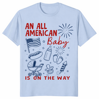 An All American Is On The Way Shirt | 4th Of July Pregnancy Tee | Cuccico