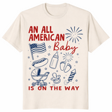 An All American Is On The Way Shirt | 4th Of July Pregnancy Tee | Cuccico