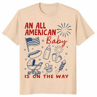 An All American Is On The Way Shirt | 4th Of July Pregnancy Tee | Cuccico