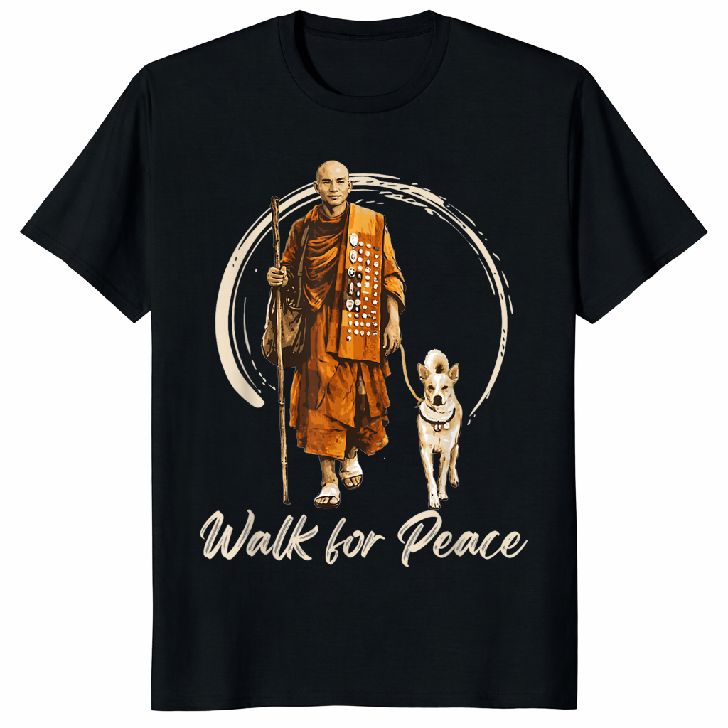 Aloka Dog Walk For Peace T-Shirt – Monk & Peace Dog Graphic Tee | Cuccico