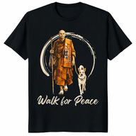 Aloka Dog Walk For Peace T-Shirt – Monk & Peace Dog Graphic Tee | Cuccico