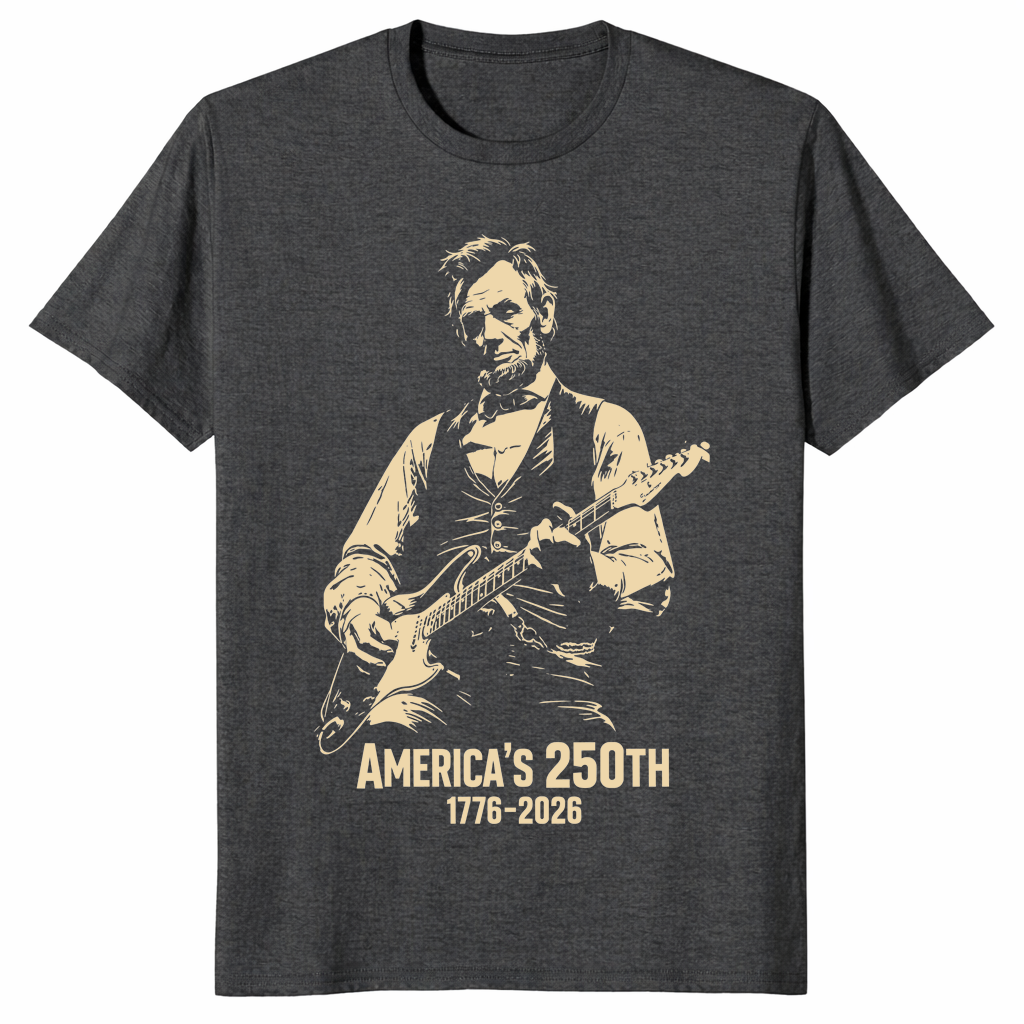 America 250th Anniversary Shirt in Dark Heather Grey - Patriotic Gift