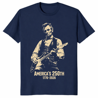 America 250th Anniversary Shirt in Navy - Bold Lincoln Guitar Design