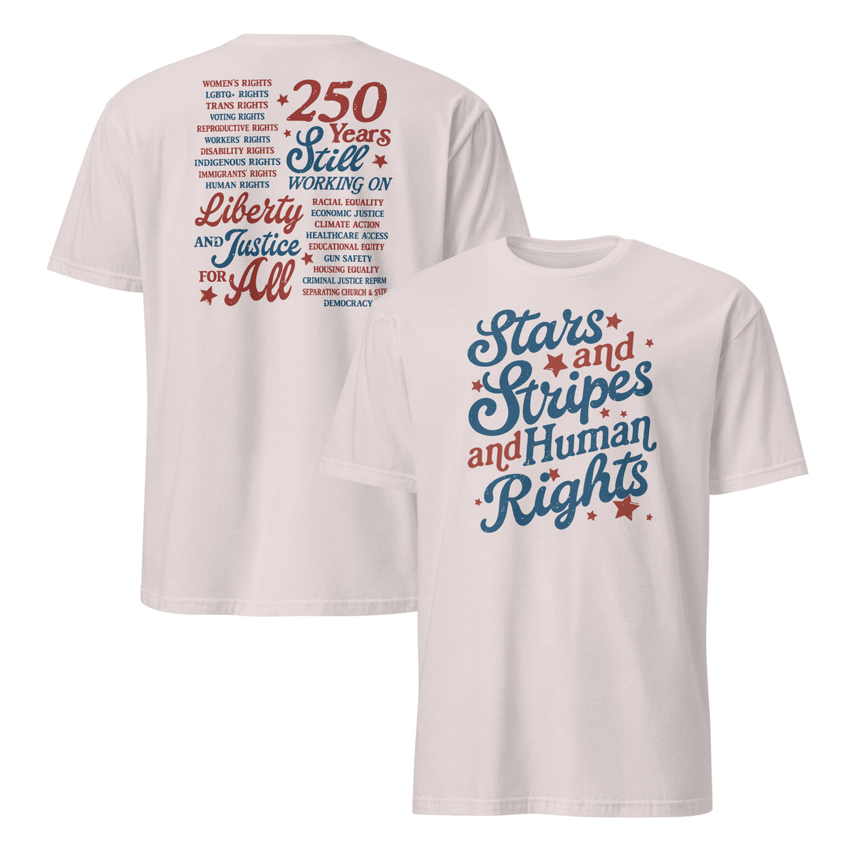 America 250th anniversary patriotic shirt ice grey
