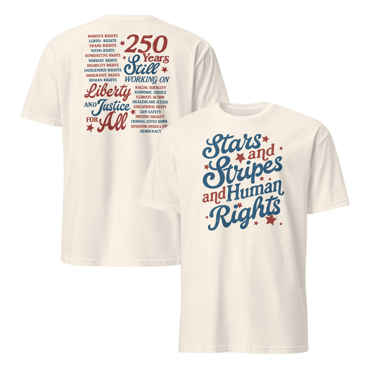 America 250th anniversary patriotic shirt natural