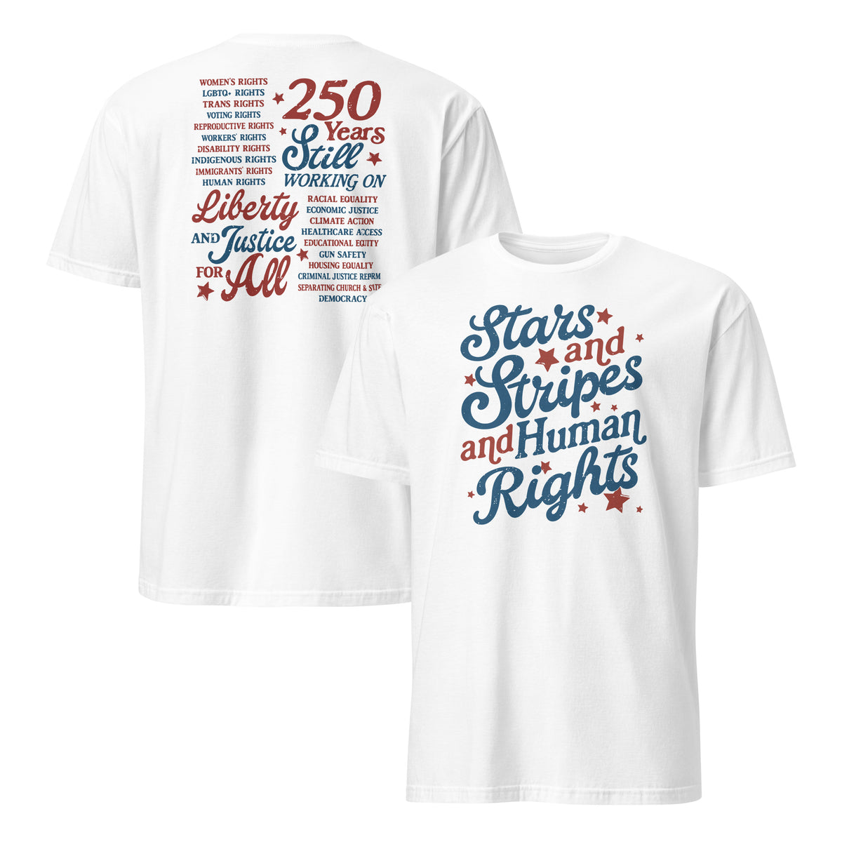 America 250th anniversary patriotic shirt white