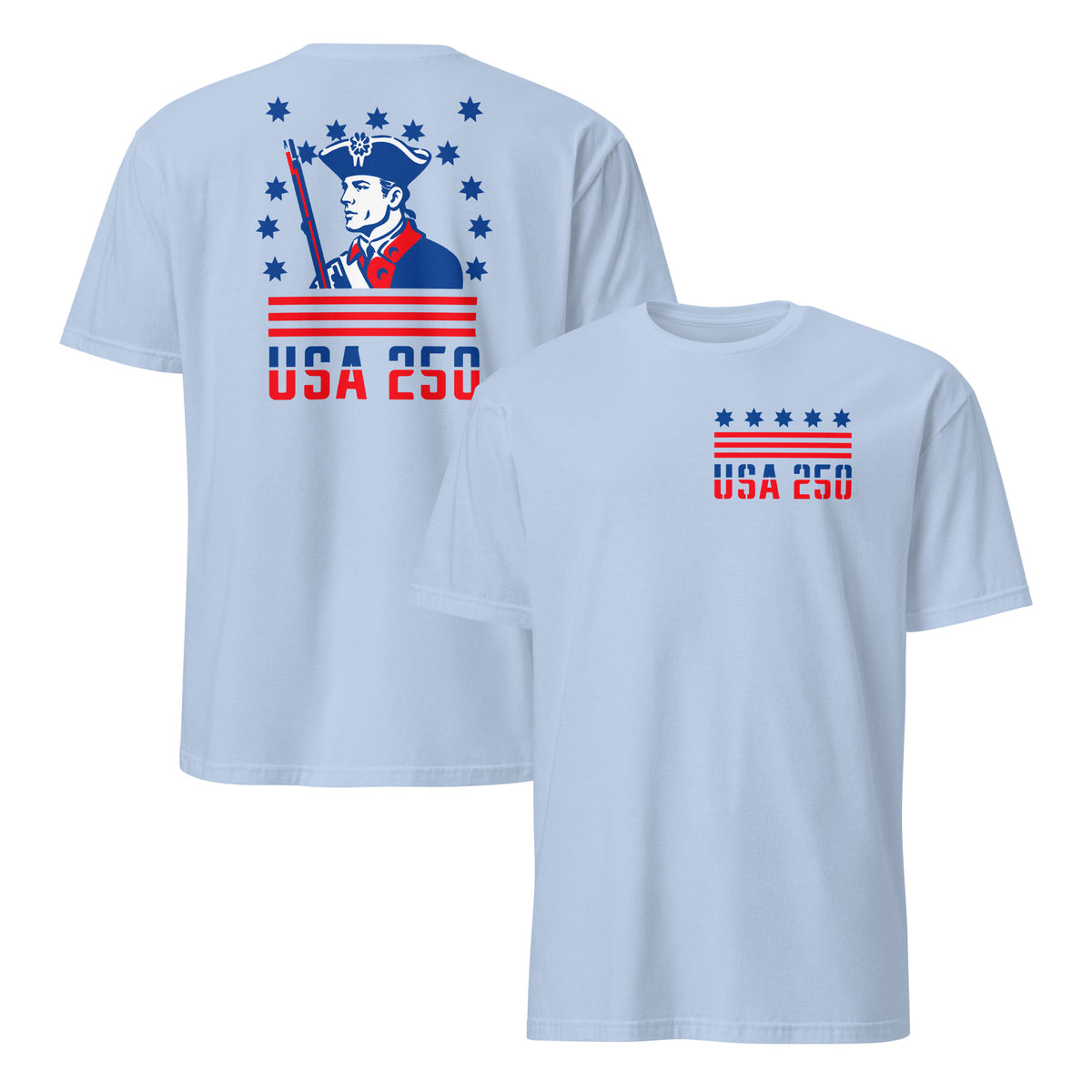 America 250th anniversary shirt in light blue