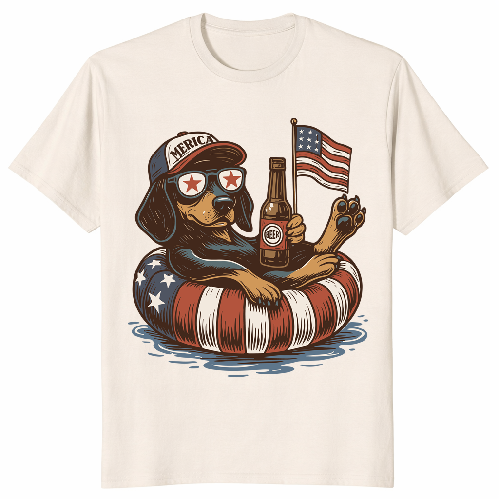 American flag dachshund dog lover shirt for Independence Day parties