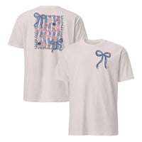 American Honey coquette patriotic bow shirt mockup in ice grey for 4th of July