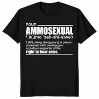 Ammosexual definition shirt with dictionary-style gun humor graphic, black