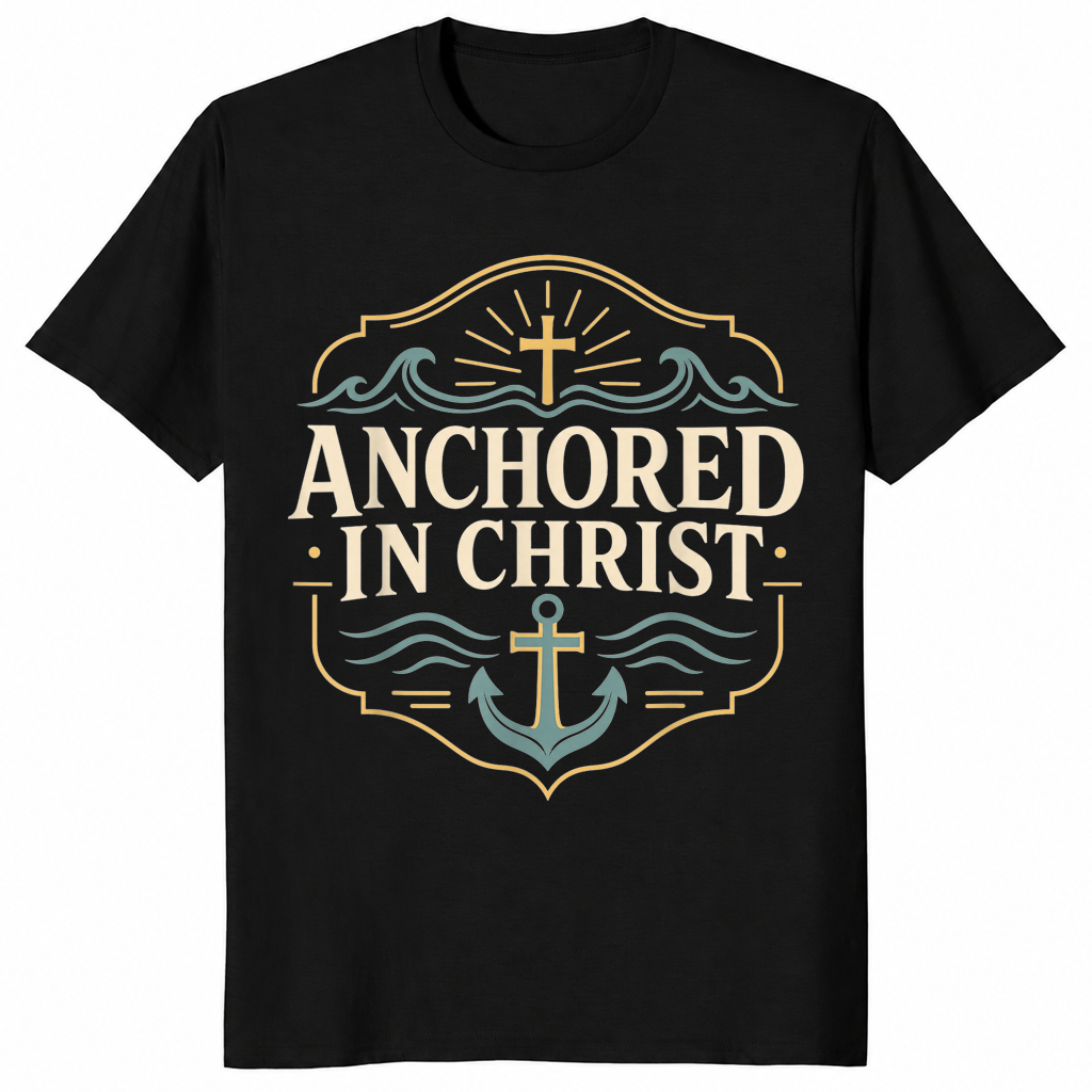 Anchored in Christ shirt in black