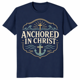 Anchored in Christ shirt in navy