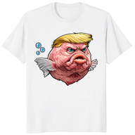 Angry Fish Political Satire Trump Shirt featuring a funny orange fish caricature