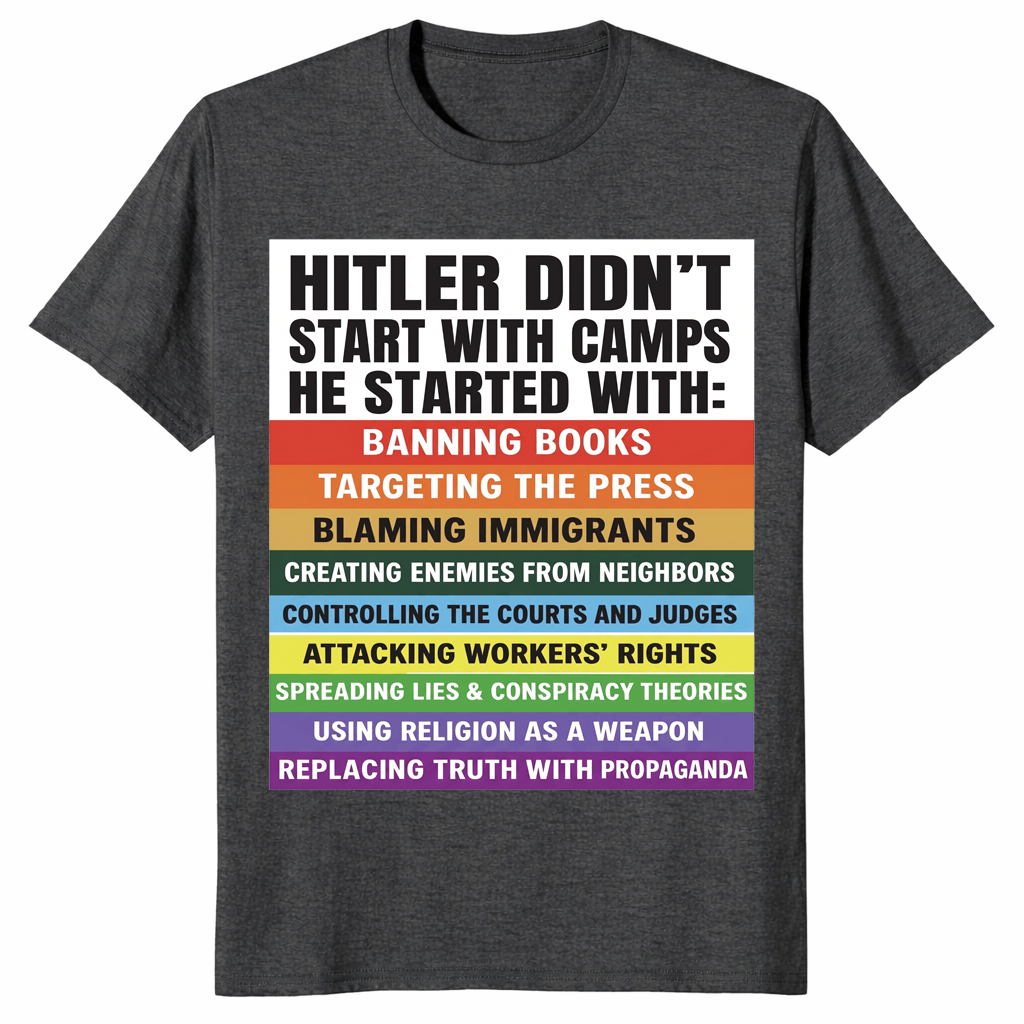 Anti fascism shirt dark heather grey